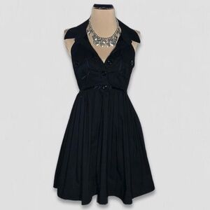 Bebe Halter Mini Dress Black Fit and Flare Medium